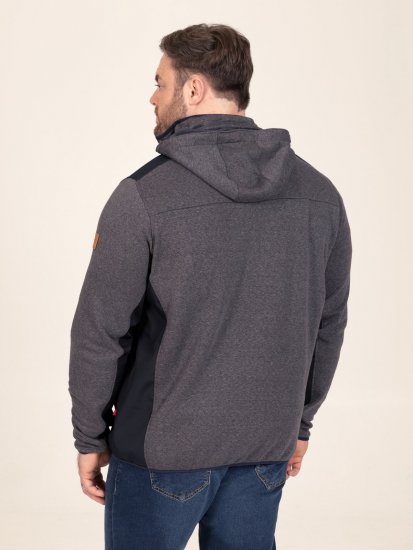 D555 Conrad Detachable Hood Bonded Fleece Zip Through Hoody Granatowy - Bluzy & bluzy z kapturem - Bluzy & Bluzy z kapturem 2XL-12XL