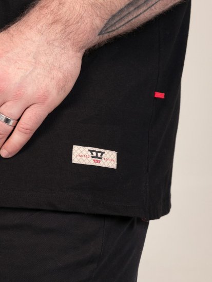 D555 Potts Jersey Polo With Jacquard Collar & Cuffs Czarny - Koszulki polo - Koszulki Polo 2XL-8XL
