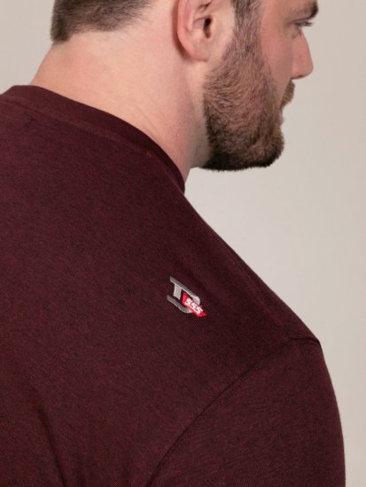 D555 Baldwin Grumpy Old Man Club Print Crew Neck T-shirt Burgundy/ Black Twist - Koszulki - T-shirty meskie Duże Rozmiary - 2XL-14XL