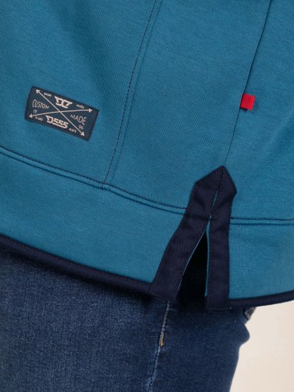 D555 Conway 1 1/4 Zip Neck Fleece Sweatshirt With Bear Logo Teal - Bluzy & bluzy z kapturem - Bluzy & Bluzy z kapturem 2XL-12XL