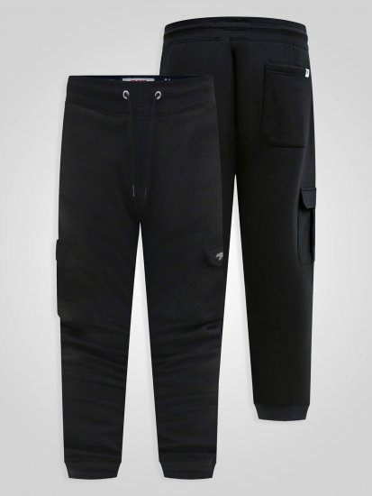 D555 Dexter 1 Cargo Jogger With Bear Embroidery TALL Czarny - TALL dresy - Spodnie dresowe TALL dla wysokich