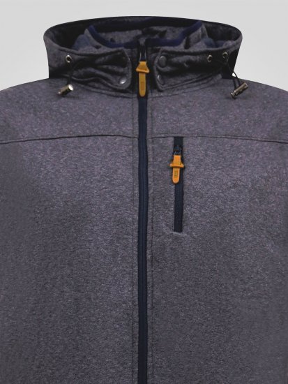 D555 Conrad Detachable Hood Bonded Fleece Zip Through Hoody TALL Granatowy - TALL bluzy - Bluzy TALL dla wysokich mężczyzn