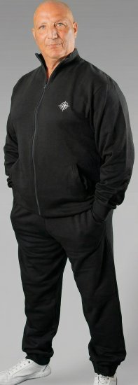20 Nodi Mistral Tracksuit in Combed Fleece Cotton Black - Dresy - Dresy męskie duże rozmiary