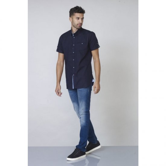 D555 Tim Short Sleeve Shirt Navy - Koszule - Koszule 2XL-10XL