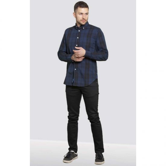 D555 Davenport Long Sleeve Shirt Navy - Koszule - Koszule 2XL-10XL