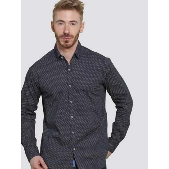 D555 Babworth Long Sleeve Shirt Navy - Koszule - Koszule 2XL-10XL