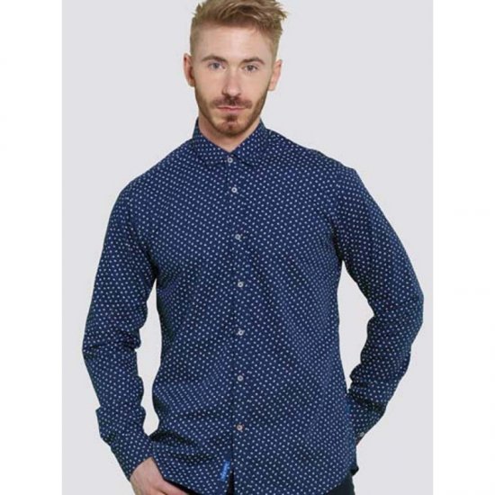 D555 Bainton Long Sleeve Shirt Navy - Koszule - Koszule 2XL-10XL