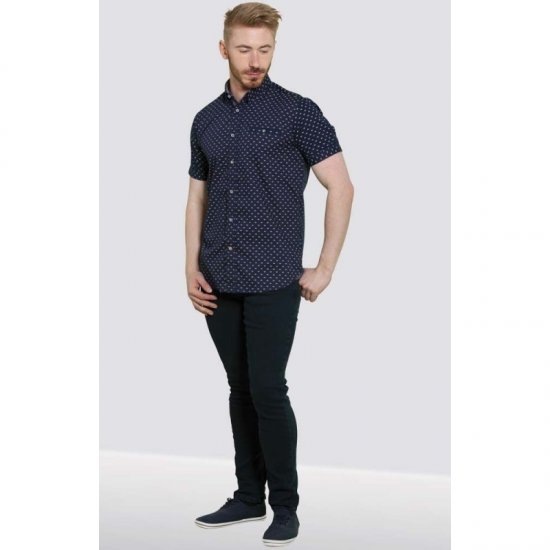 D555 Barrington Short Sleeve Shirt Navy - Koszule - Koszule 2XL-10XL