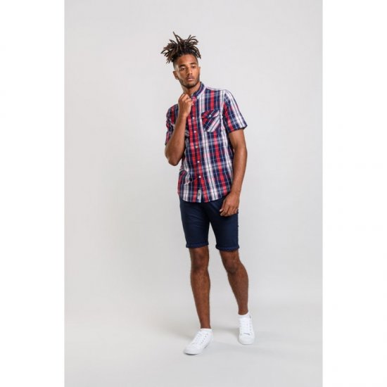D555 Terell Shirt Navy/Red - Koszule - Koszule 2XL-10XL