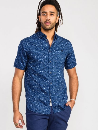 D555 Tristain S/S Floral Ao Print Shirt Navy - Koszule - Koszule 2XL-10XL