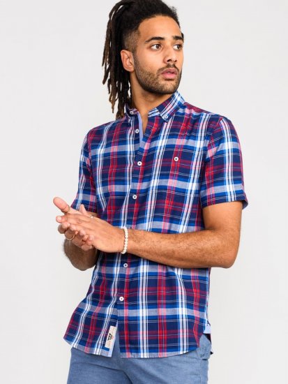 D555 Portland Check Button Down Collar S/S Shirt - Koszule - Koszule 2XL-10XL