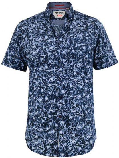 D555 Padbury Floral Ao Printed S/S Shirt Navy - Koszule - Koszule 2XL-10XL