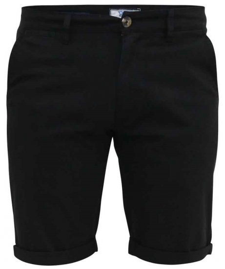 D555 Nelson Stretch Chino Shorts Black - Szorty - Szorty W40-W60