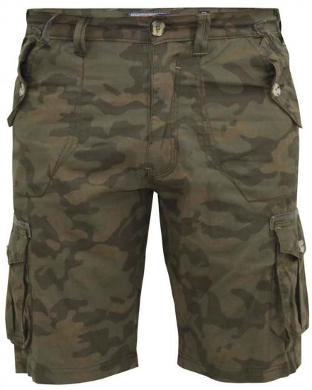 D555 Woobridge Camo Cotton Cargo Shorts - Szorty - Szorty W40-W60