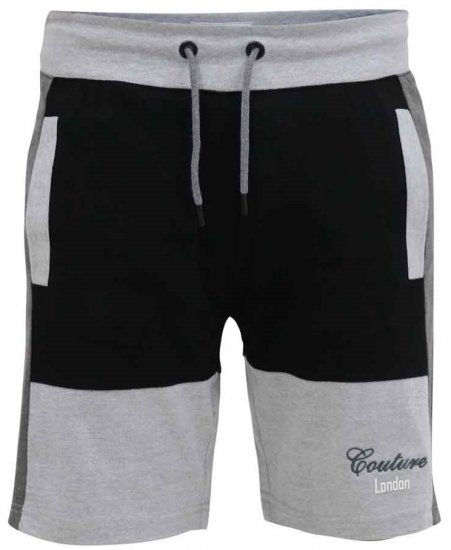 D555 Kirton Couture Elasticated Waistband Shorts Black/Charcoal - Dresy & spodenki dresowe - Dresy & Spodnie Dresowe 2XL-12XL