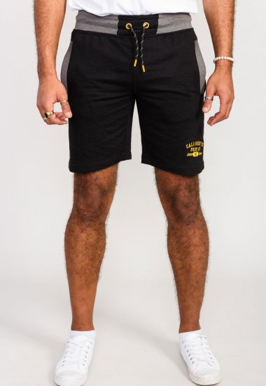 D555 Sutton Elasticated Waist Shorts With Embroidery Black - Dresy & spodenki dresowe - Dresy & Spodnie Dresowe 2XL-12XL
