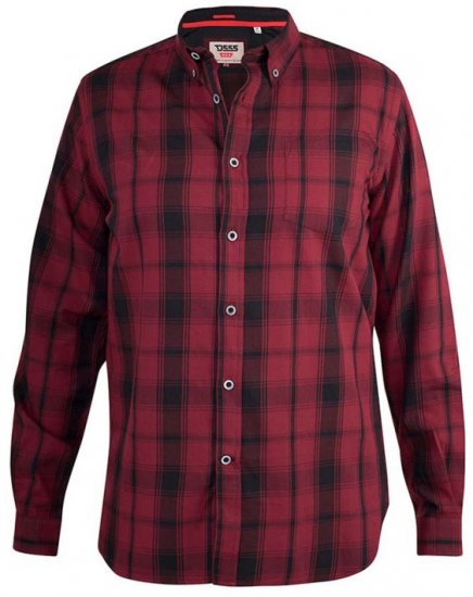 D555 Benalla Check Long Sleeve Button Down Shirt - Koszule - Koszule 2XL-10XL