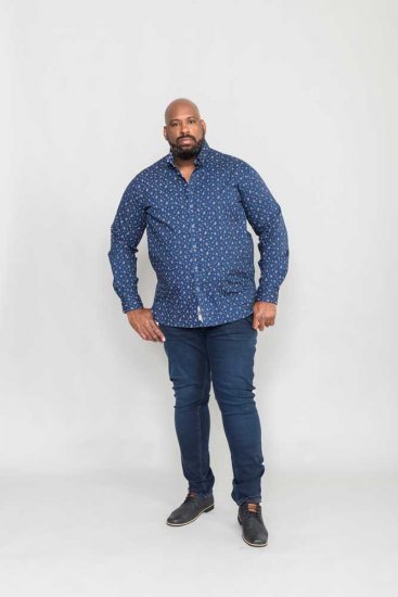 D555 Edmund AOP Shirt Navy - Koszule - Koszule 2XL-10XL