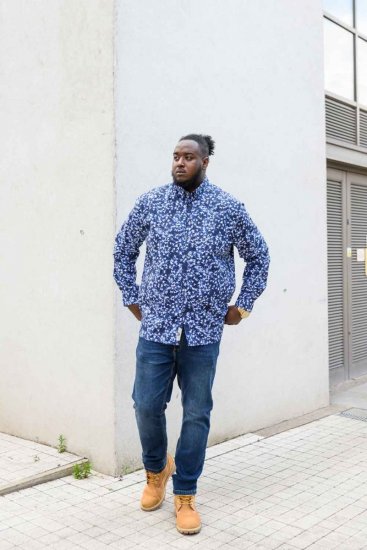 D555 Harrow AOP Shirt Blue - Koszule - Koszule 2XL-10XL