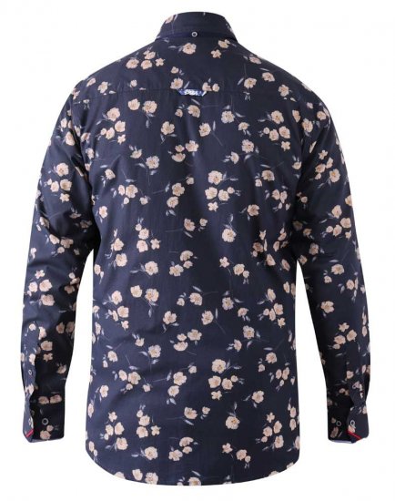 D555 Rooksey Floral Print Shirt Navy - Koszule - Koszule 2XL-10XL