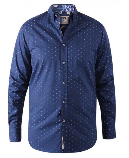 D555 Chilton LS Shirt Navy - Koszule - Koszule 2XL-10XL