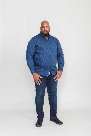 D555 Chilton LS Shirt Navy - Koszule - Koszule 2XL-10XL
