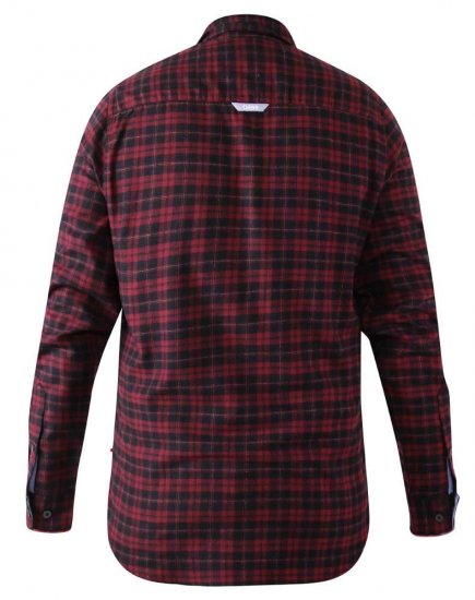 D555 Holton Dark Red Checked Flannel Shirt - Koszule - Koszule 2XL-10XL