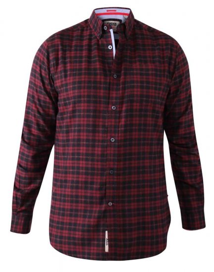 D555 Holton Dark Red Checked Flannel Shirt - Koszule - Koszule 2XL-10XL