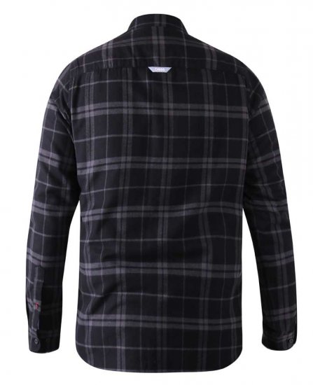 D555 Harwich Flannel Check Shirt Black - Koszule - Koszule 2XL-10XL