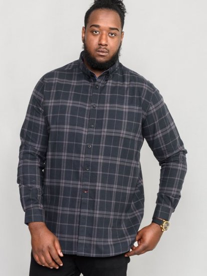 D555 Harwich Flannel Check Shirt Black - Koszule - Koszule 2XL-10XL