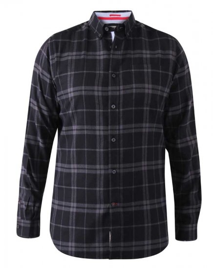 D555 Harwich Flannel Check Shirt Black - Koszule - Koszule 2XL-10XL