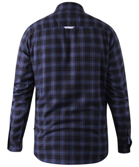 D555 Dovercourt Flannel Check Shirt Blue and Black - Koszule - Koszule 2XL-10XL