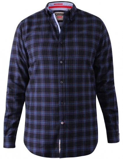 D555 Dovercourt Flannel Check Shirt Blue and Black - Koszule - Koszule 2XL-10XL