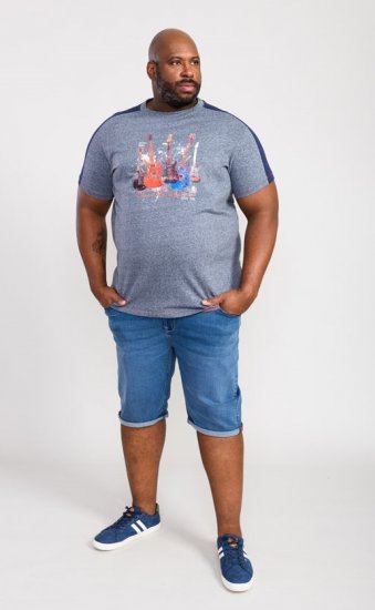 D555 Sharnbrook Electric Legends Guitar Print T-Shirt - Koszulki - T-shirty meskie Duże Rozmiary - 2XL-14XL