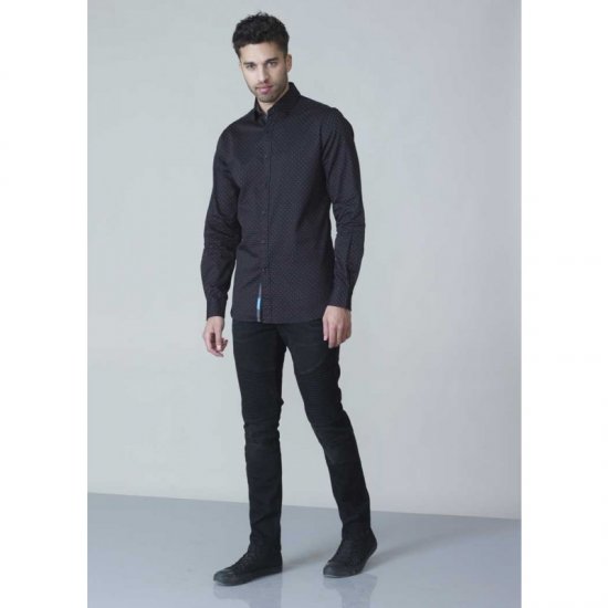 D555 Jahine Long Sleeve Printed Shirt Black - Koszule - Koszule 2XL-10XL