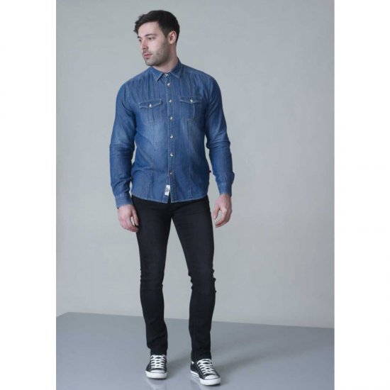 D555 Adcock Long Sleeve Vintage Denim Shirt - Koszule - Koszule 2XL-10XL