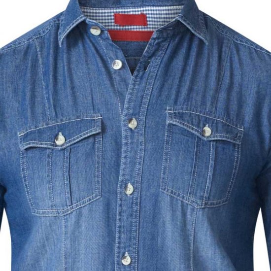 D555 Adcock Long Sleeve Vintage Denim Shirt - Koszule - Koszule 2XL-10XL