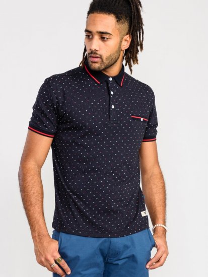 D555 Ashwell Ao Printed Polo Shirt Dark Navy - Koszulki polo - Koszulki Polo 2XL-8XL