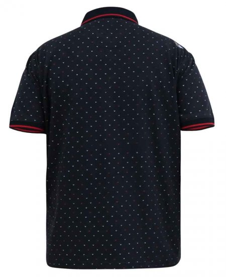 D555 Ashwell Ao Printed Polo Shirt Dark Navy - Koszulki polo - Koszulki Polo 2XL-8XL