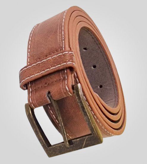 D555 Dylan Tan Bonded Leather Belt - Paski - Paski Duże Rozmiary - W40-W70/2XL-8XL