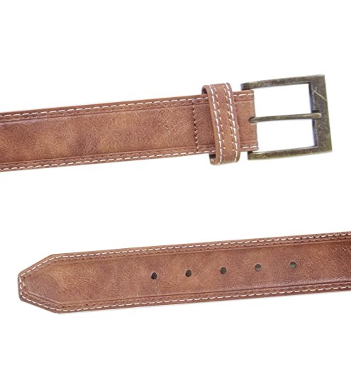 D555 Dylan Tan Bonded Leather Belt - Paski - Paski Duże Rozmiary - W40-W70/2XL-8XL