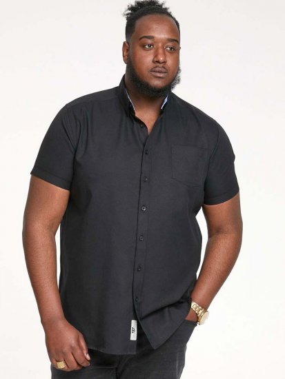 D555 James Short Sleeve Oxford Shirt Black - Koszule - Koszule 2XL-10XL