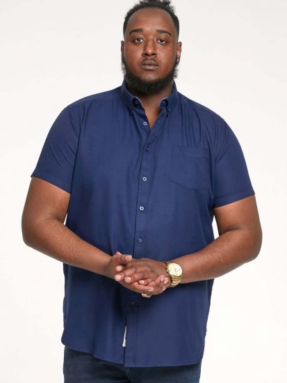 D555 James Short Sleeve Oxford Shirt Navy - Koszule - Koszule 2XL-10XL