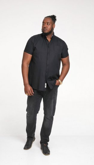D555 James Short Sleeve Oxford Shirt Black - Koszule - Koszule 2XL-10XL