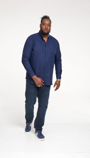 D555 Richard Long Sleeve Oxford Shirt Navy - Koszule - Koszule 2XL-10XL