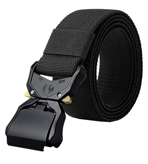 D555 Dale Tactical Stretch Webbing Belt with Heavy Duty Quick Release Buckle Black - Paski - Paski Duże Rozmiary - W40-W70/2XL-8XL