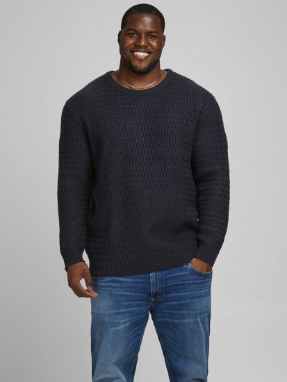 Jack & Jones JCOBRANDON Knit Black - Bluzy & bluzy z kapturem - Bluzy & Bluzy z kapturem 2XL-12XL