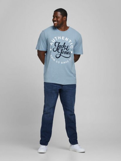 Jack & Jones JJMOON T-shirt Faded Denim - Koszulki - T-shirty meskie Duże Rozmiary - 2XL-14XL
