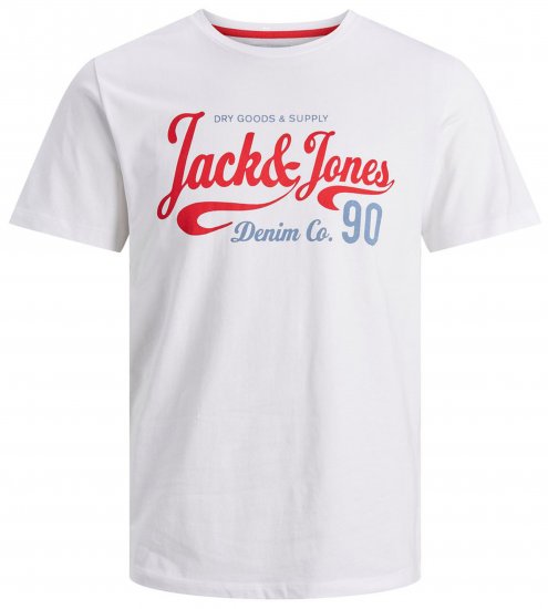 Jack & Jones JJMOON T-shirt White - Koszulki - T-shirty meskie Duże Rozmiary - 2XL-14XL