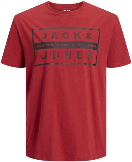 Jack & Jones JJSTORM TEE Red - Koszulki - T-shirty meskie Duże Rozmiary - 2XL-14XL